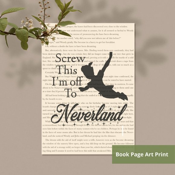 * Peter Pan Art Print, Book Decor - Picture 2 of 4